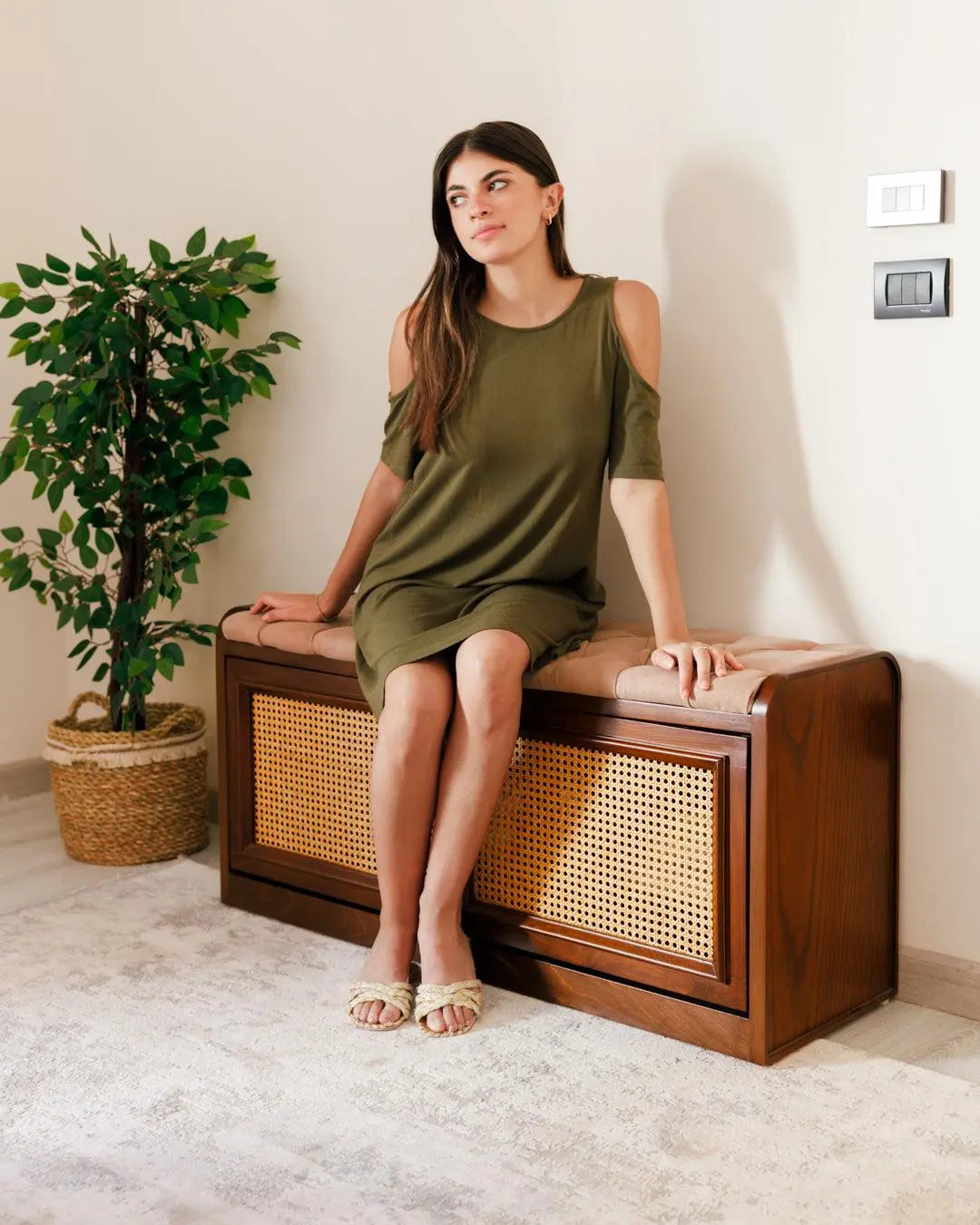 shoe rack with storage