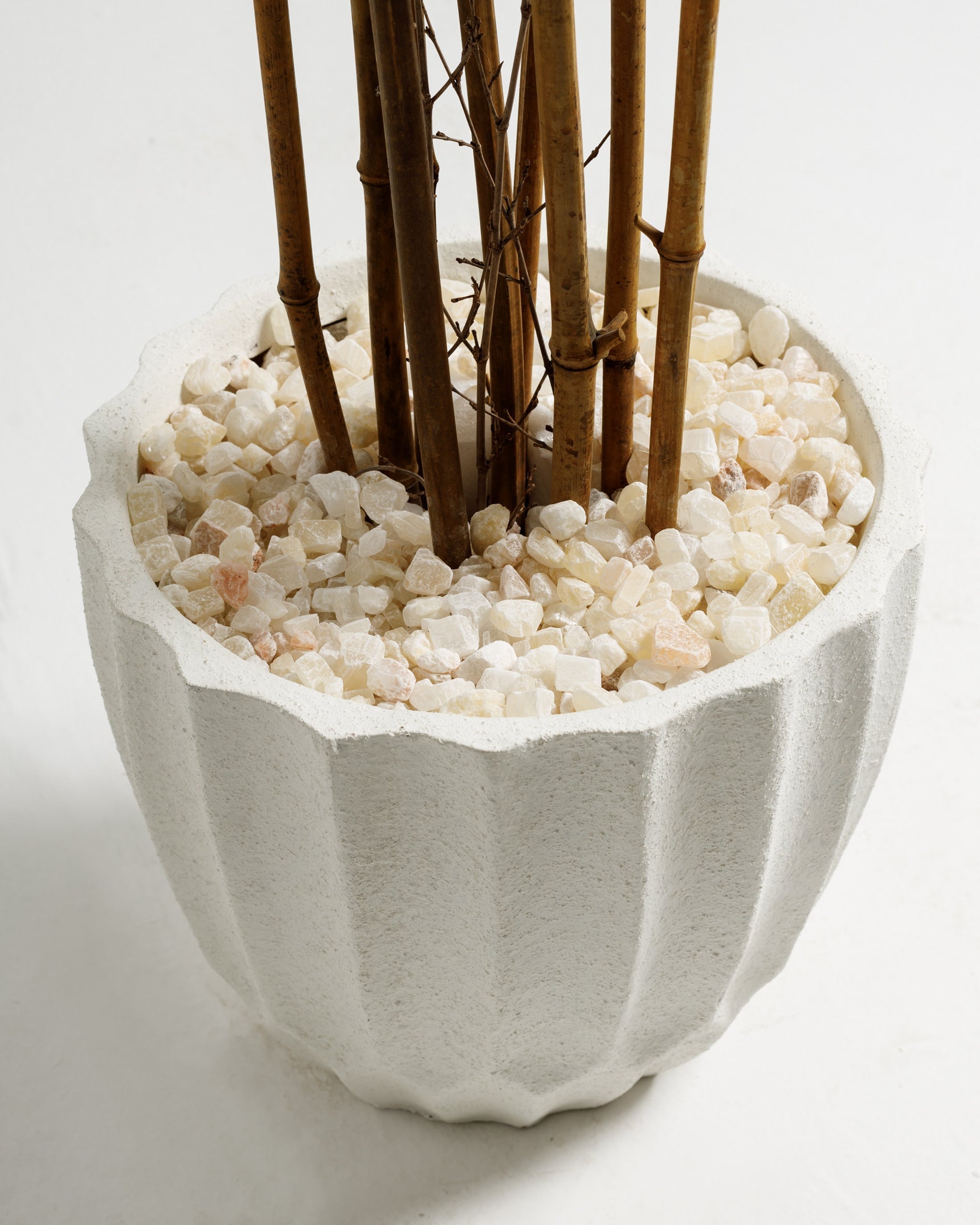 White strip Fiber Pot Wasilaah UAE