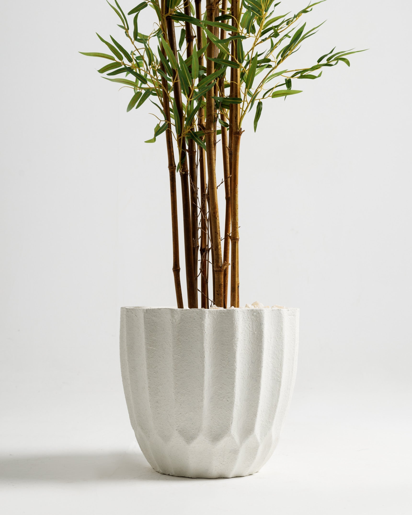 White strip Fiber Pot Wasilaah UAE