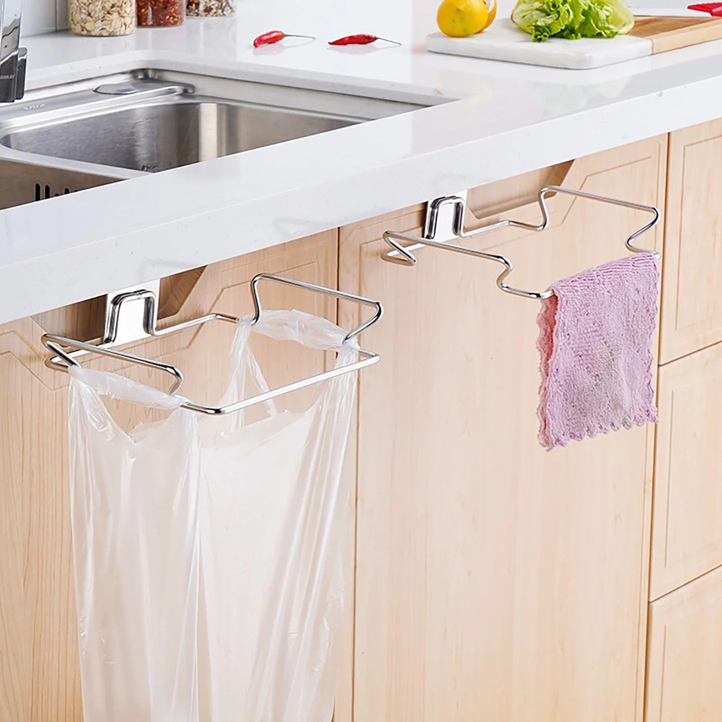 STAINLESS HANGING TRASH BAG
