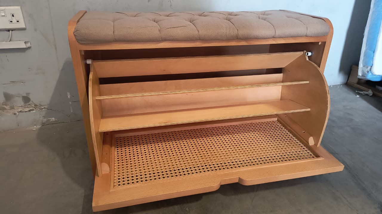 Wooden shoe storage bench Dubai