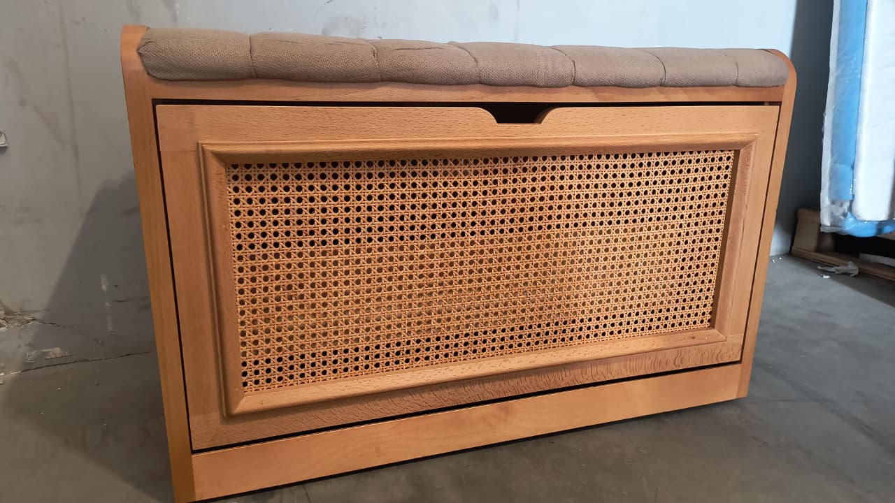 Wooden shoe storage bench