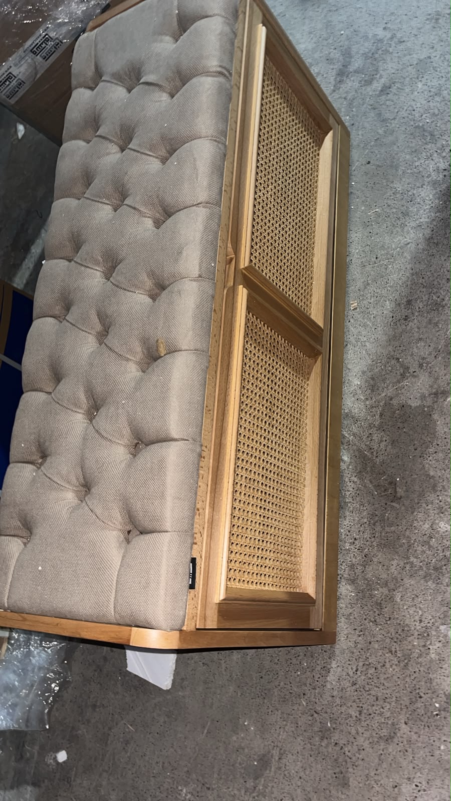 Light Rattan Shoe Rack (110cm) Beige (Outlet 2)